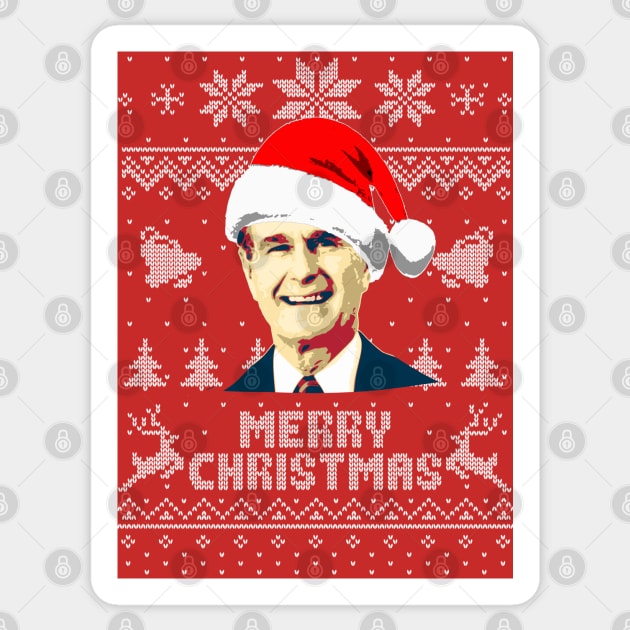 George H W Bush Merry Christmas Sticker by Nerd_art